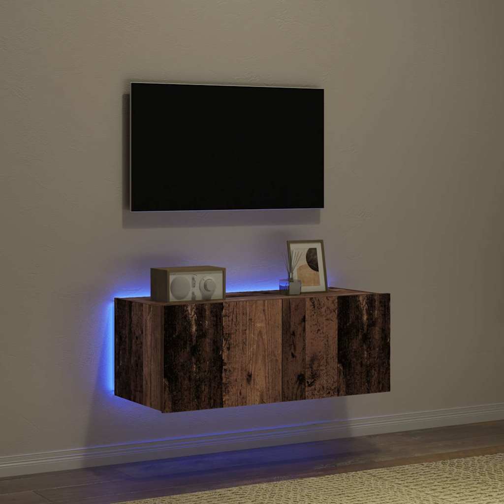 TV Wall Cabinet Old wood 80 x 35 x 31 cm Engineered wood